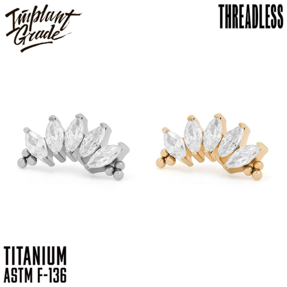 Топ 5K Bead Marquise Безрезьбовой IG титан
