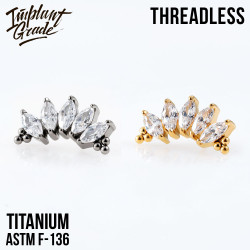 Топ 5K Bead Marquise Безрезьбовой IG титан