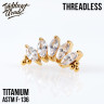 Топ 5K Bead Marquise Безрезьбовой IG титан